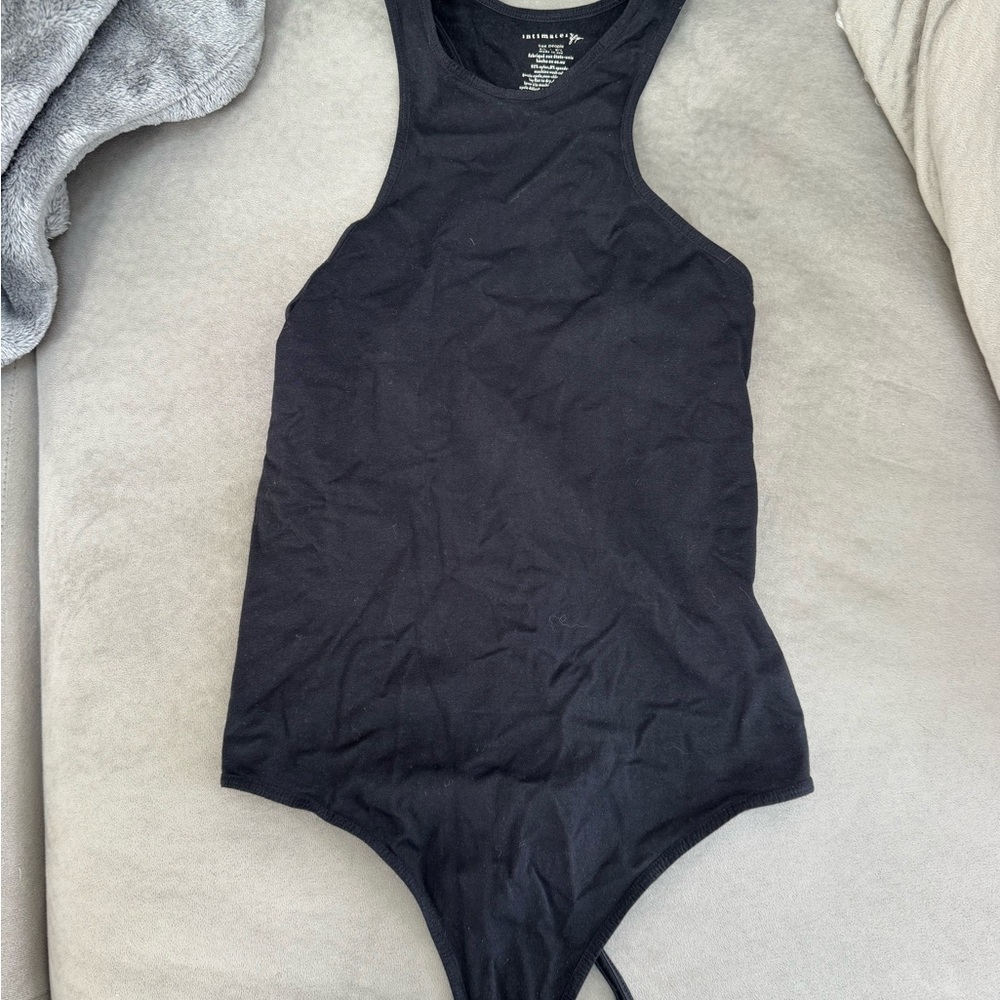 Free People Black Racerback Kids Bodysuit - Minimal Silhouette